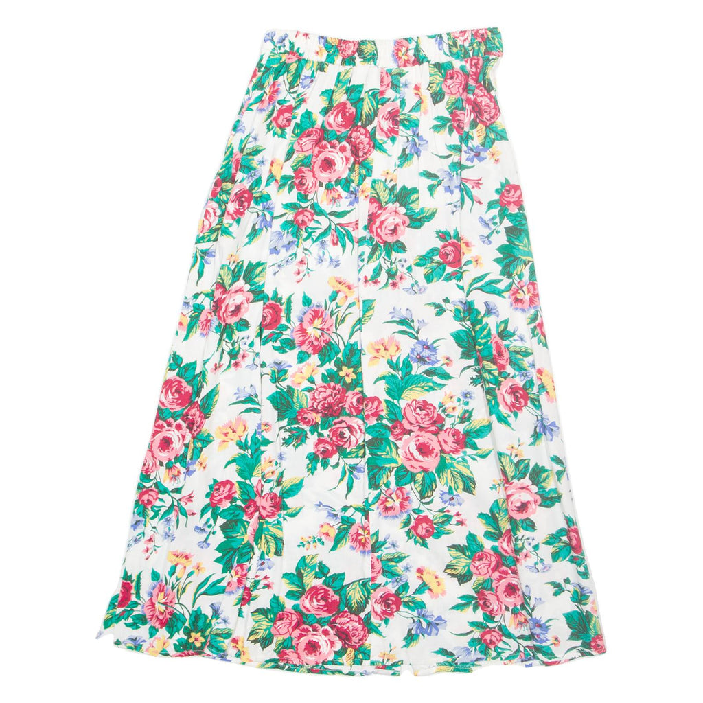 PENDLETON Womens Pleated Skirt Cream Long 90s Floral XS