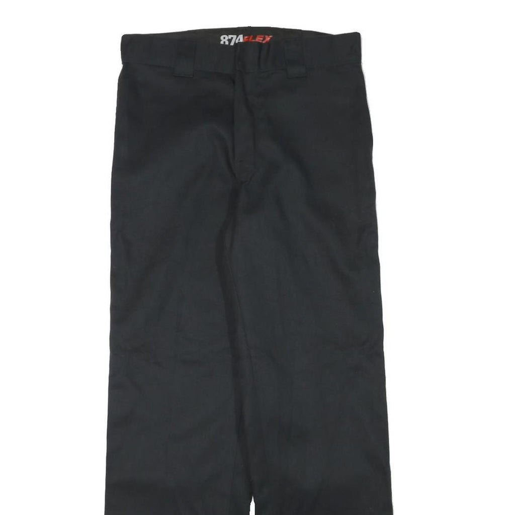 DICKIES Mens Cotton Blend Black Regular Fit Straight Leg Trousers W30 L31