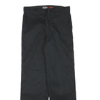 DICKIES Mens Cotton Blend Black Regular Fit Straight Leg Trousers W30 L31