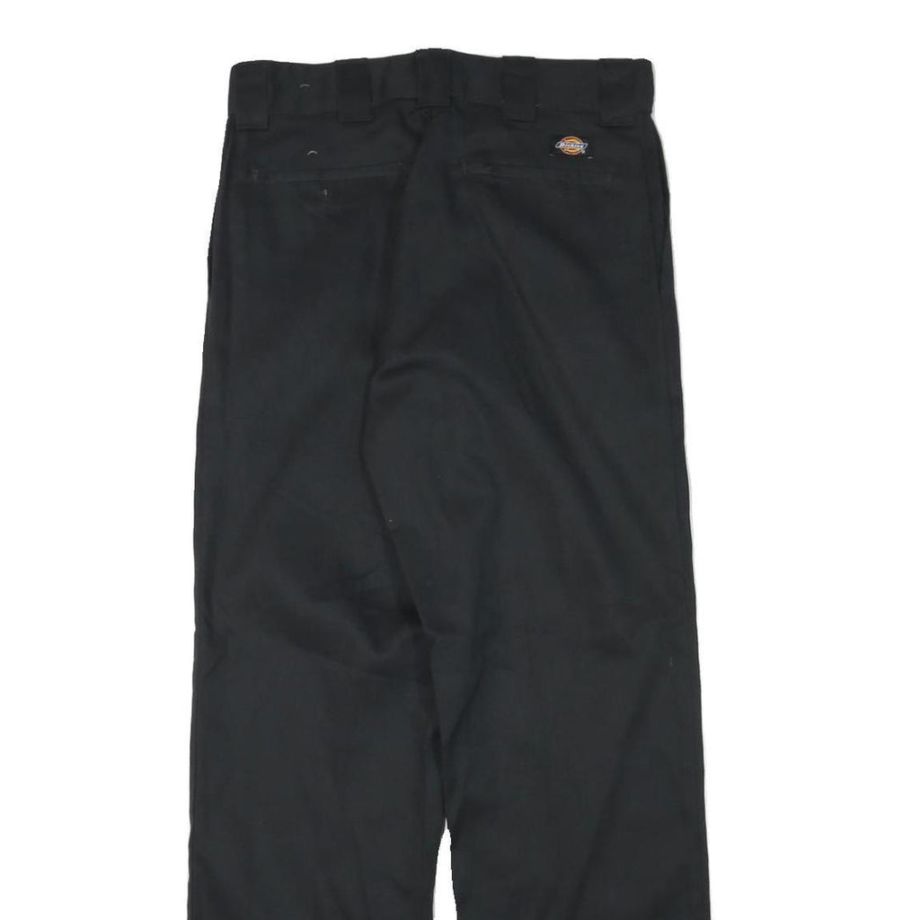 DICKIES Mens Cotton Blend Black Regular Fit Straight Leg Trousers W30 L31