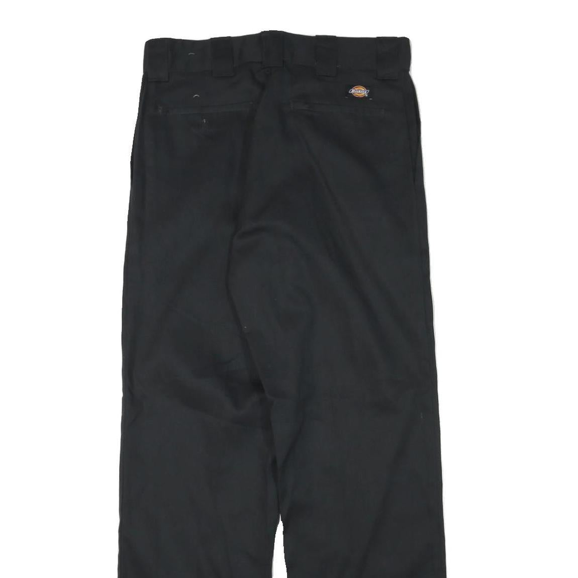 DICKIES Mens Cotton Blend Black Regular Fit Straight Leg Trousers W30 L31