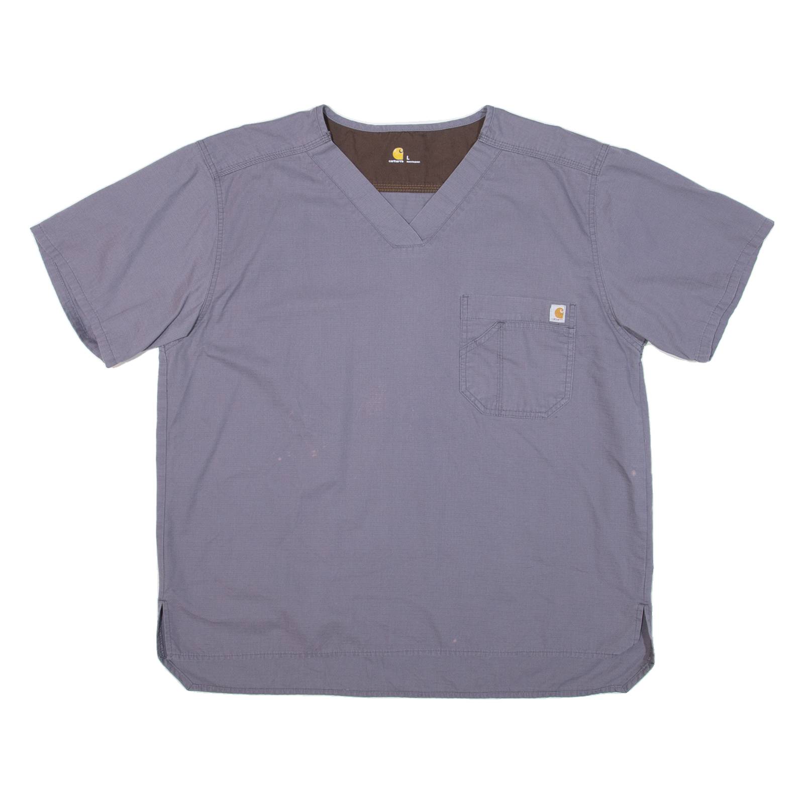 CARHARTT Womens T-Shirt Grey V-Neck L