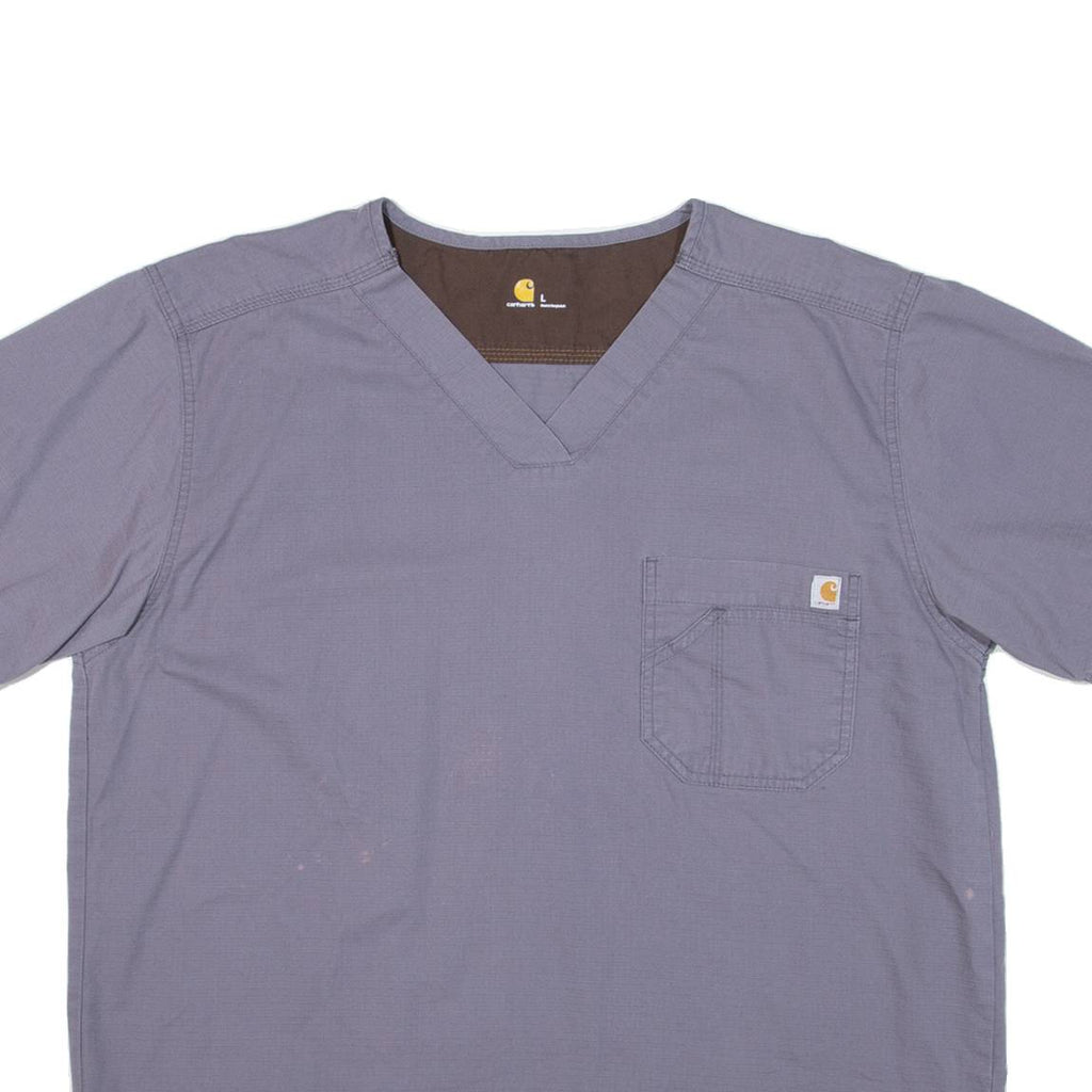 CARHARTT Womens T-Shirt Grey V-Neck L