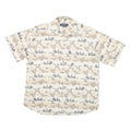 CROSSINGS Mens Beige Floral Cotton Blend Shirt M Summer Casual Button-Up
