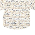 CROSSINGS Mens Beige Floral Cotton Blend Shirt M Summer Casual Button-Up