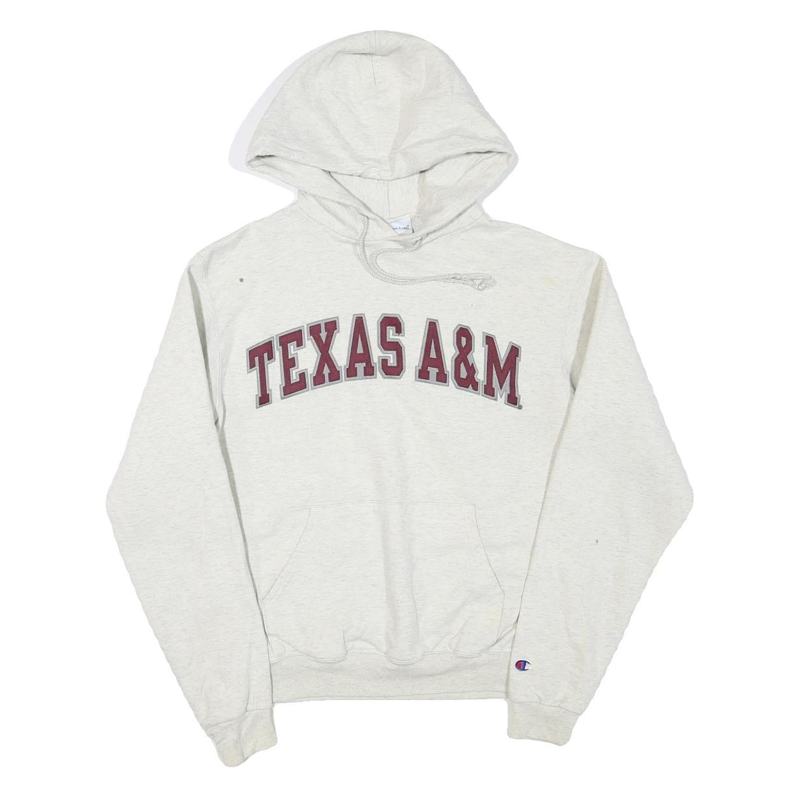 CHAMPION Mens Grey Texas A&M Pullover Hoodie S Cotton Blend Vintage