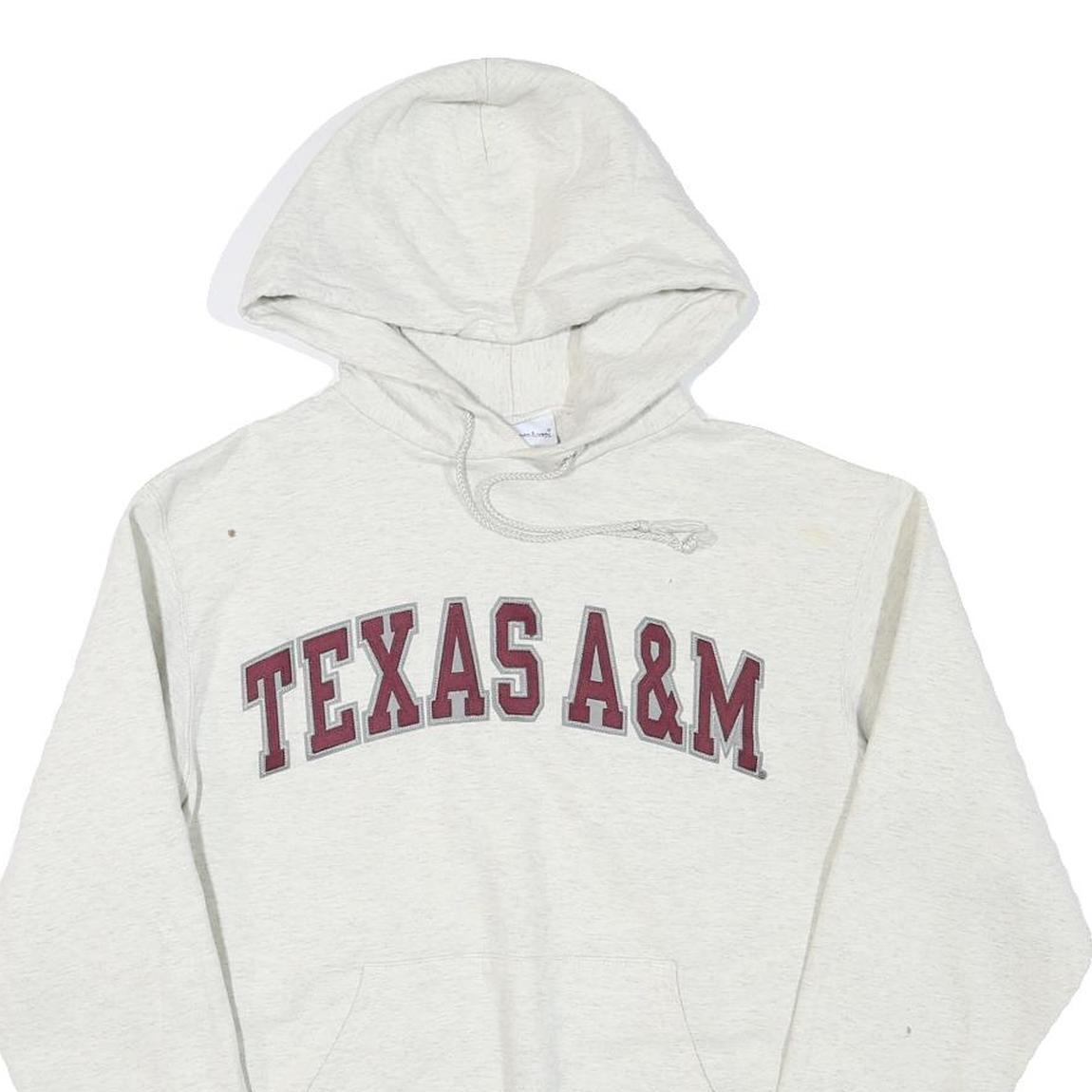CHAMPION Mens Grey Texas A&M Pullover Hoodie S Cotton Blend Vintage