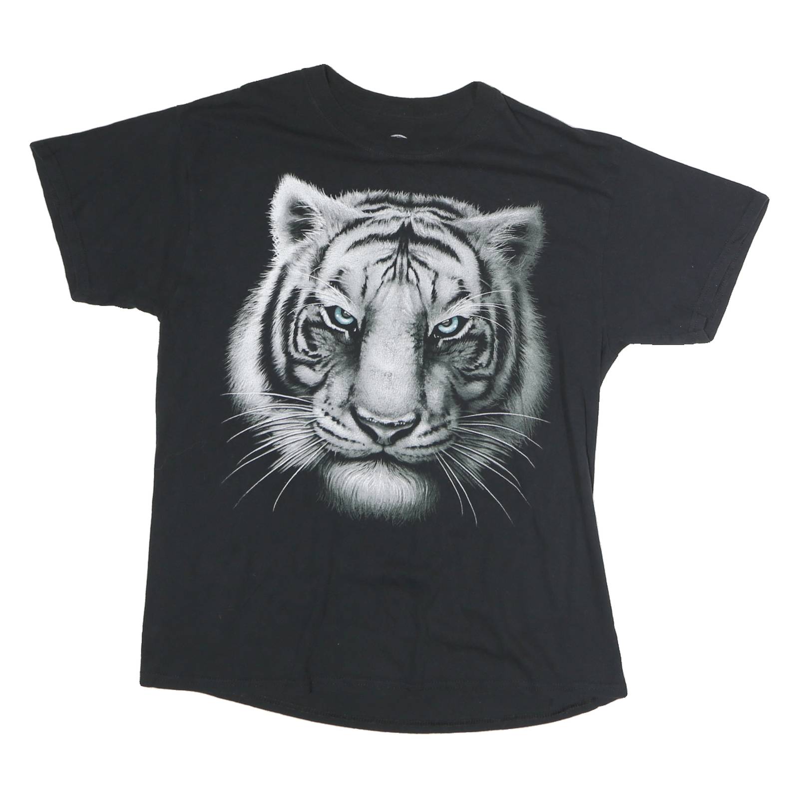 DOM Mens Black Tiger Graphic T-Shirt L Short Sleeve Crew Neck Cotton