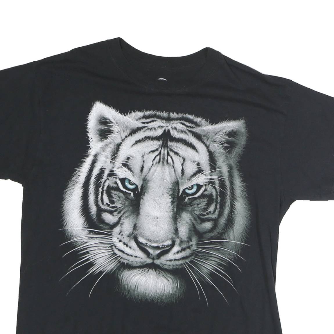DOM Mens Black Tiger Graphic T-Shirt L Short Sleeve Crew Neck Cotton