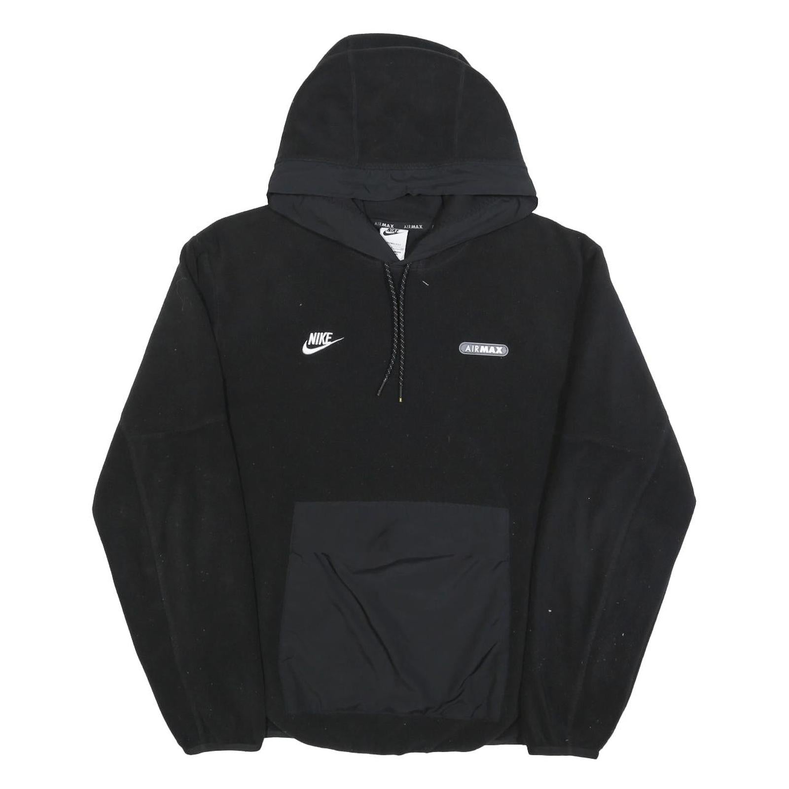 NIKE Mens Black Air Max Pullover Hoodie S Polyester Casual Sportswear