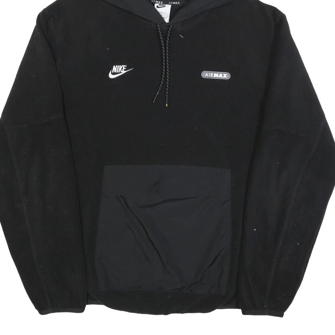 NIKE Mens Black Air Max Pullover Hoodie S Polyester Casual Sportswear