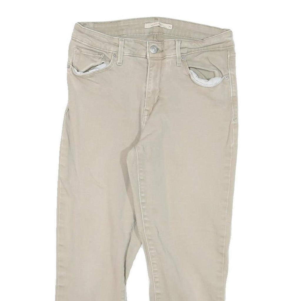 LEVI'S Womens Slim Beige Cotton Blend Jeans W27 L22 Zip Classic Fit Casual