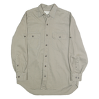 BANANA REPUBLIC Mens Beige Cotton Casual Shirt S Button Pocket Long Sleeve