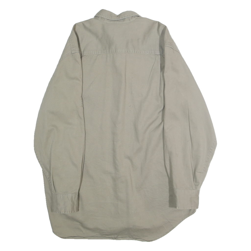 BANANA REPUBLIC Mens Beige Cotton Casual Shirt S Button Pocket Long Sleeve
