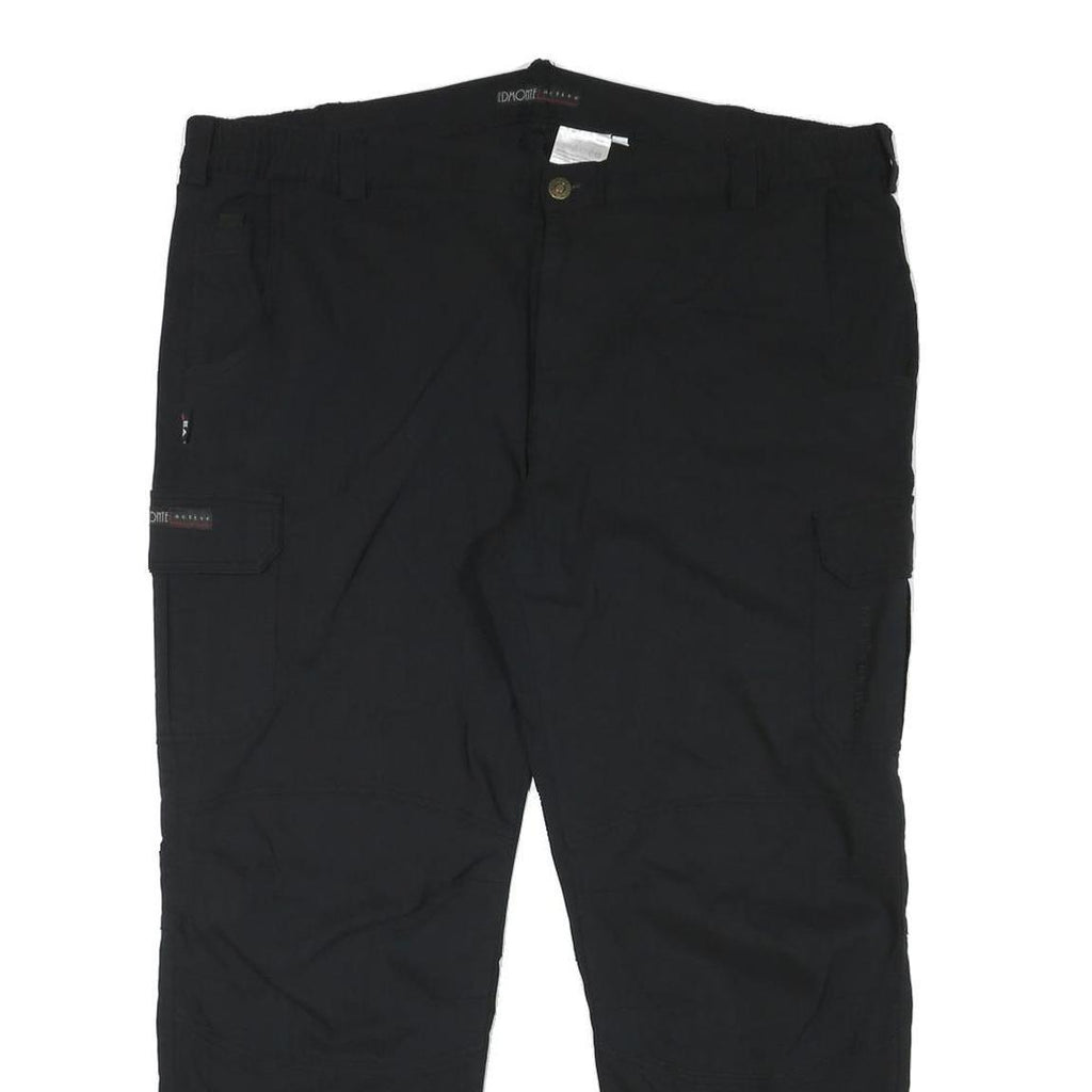 EDMONTE Mens Regular Black Polyester Blend Zip Trousers W41 L27 Cargo Style