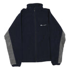 CHAMPION Mens Navy & Grey Zip Jacket M Polyester Blend Colourblock Casual