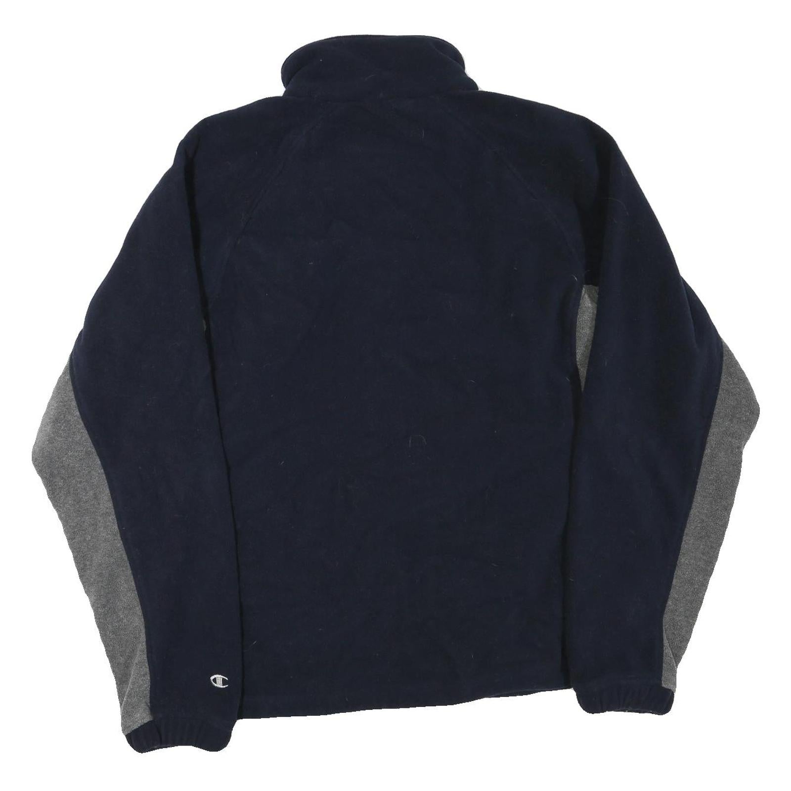 CHAMPION Mens Navy & Grey Zip Jacket M Polyester Blend Colourblock Casual