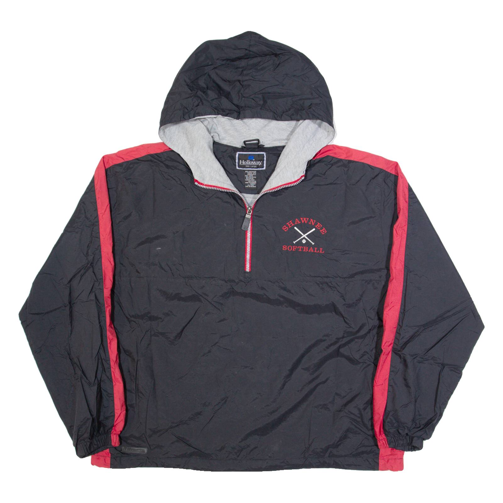 HOLLOWAY Shawnee Softball Mens Anorak Jacket Blue USA Hooded L