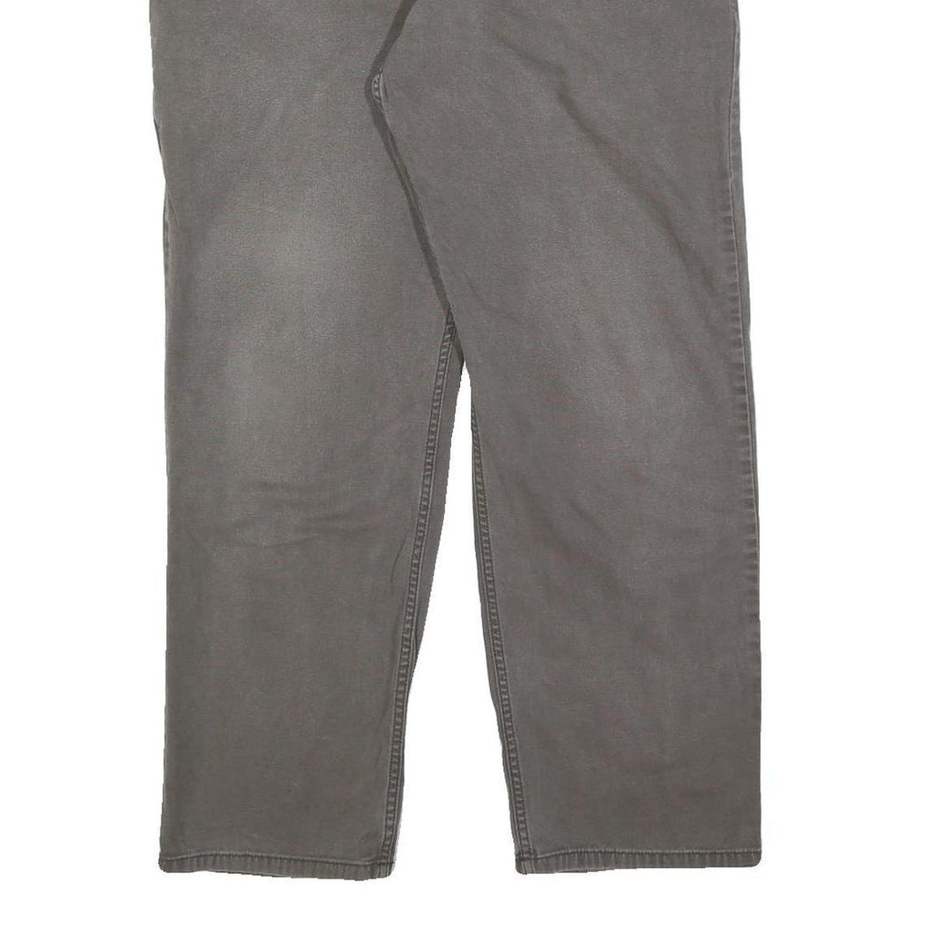 CARHARTT Mens Relaxed Grey Cotton Blend Zip Trousers W36 L30 Workwear Casual