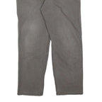 CARHARTT Mens Relaxed Grey Cotton Blend Zip Trousers W36 L30 Workwear Casual