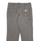 CARHARTT Mens Relaxed Grey Cotton Blend Zip Trousers W36 L30 Workwear Casual