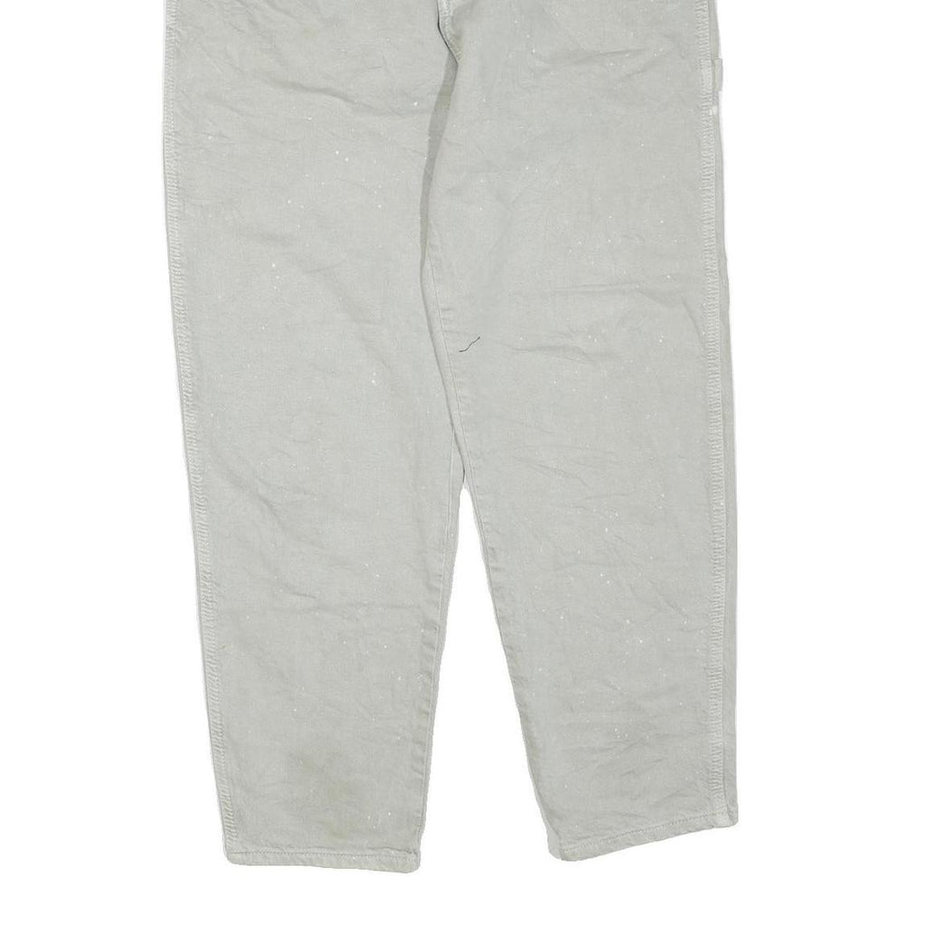 DICKIES Mens Cotton Blend Beige Regular Fit Straight Trousers W34 L27 Workwear