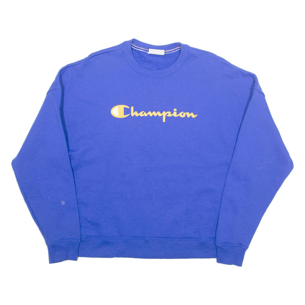 CHAMPION Womens Sweatshirt Blue XL