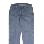 WRANGLER Mens Regular Fit Blue Denim Straight Jeans W36 L32 Classic Cotton Zip