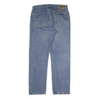 WRANGLER Mens Regular Fit Blue Denim Straight Jeans W36 L32 Classic Cotton Zip
