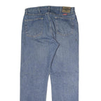 WRANGLER Mens Regular Fit Blue Denim Straight Jeans W36 L32 Classic Cotton Zip