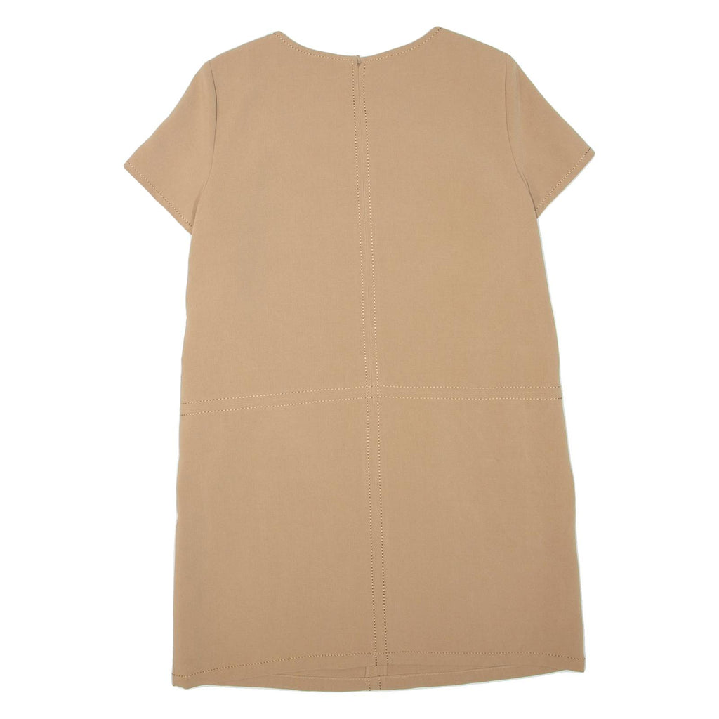 PHASE EIGHT Womens Shift Dress Brown Short Sleeve Knee Length L