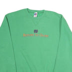 RUSSELL ATHLETIC Mens Green Notre Dame Football Crew Neck M Vintage Print