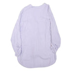 ZARA Womens Lilac Basic Top Long Sleeve V-Neck Button Front S Casual Stylish