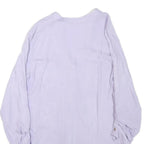 ZARA Womens Lilac Basic Top Long Sleeve V-Neck Button Front S Casual Stylish
