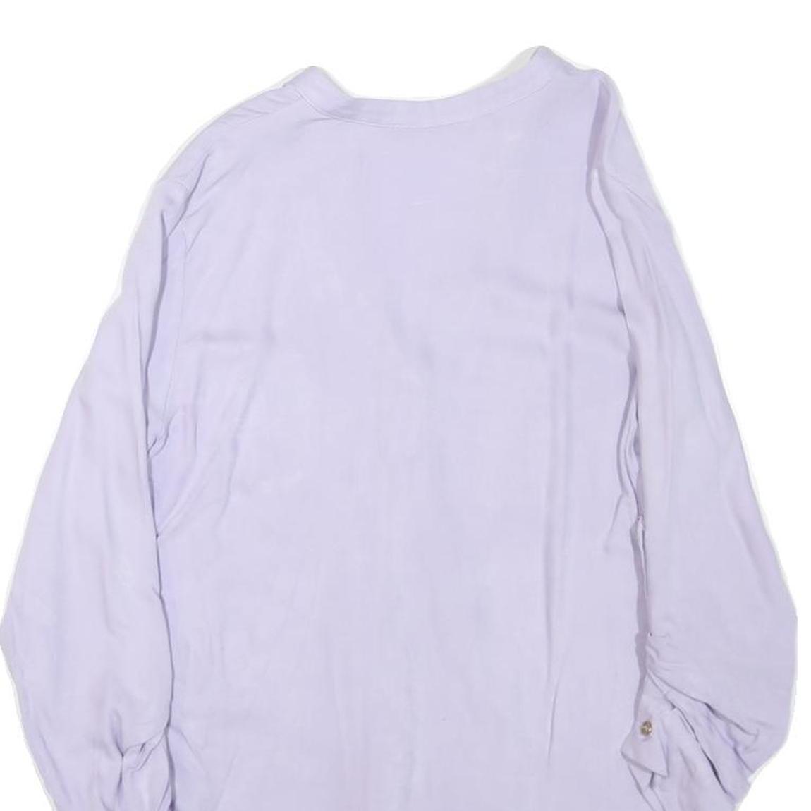 ZARA Womens Lilac Basic Top Long Sleeve V-Neck Button Front S Casual Stylish