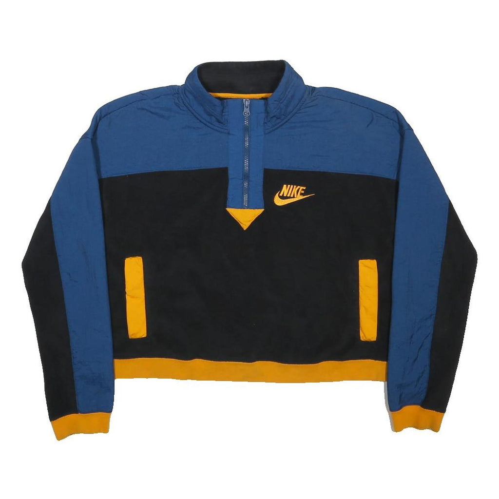 NIKE Womens Blue & Black Sportswear Colourblock Pullover Jumper M