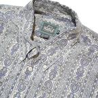 WOOLRICH Mens Blue Grey Paisley Pattern Shirt XL Long Sleeve Button Cotton