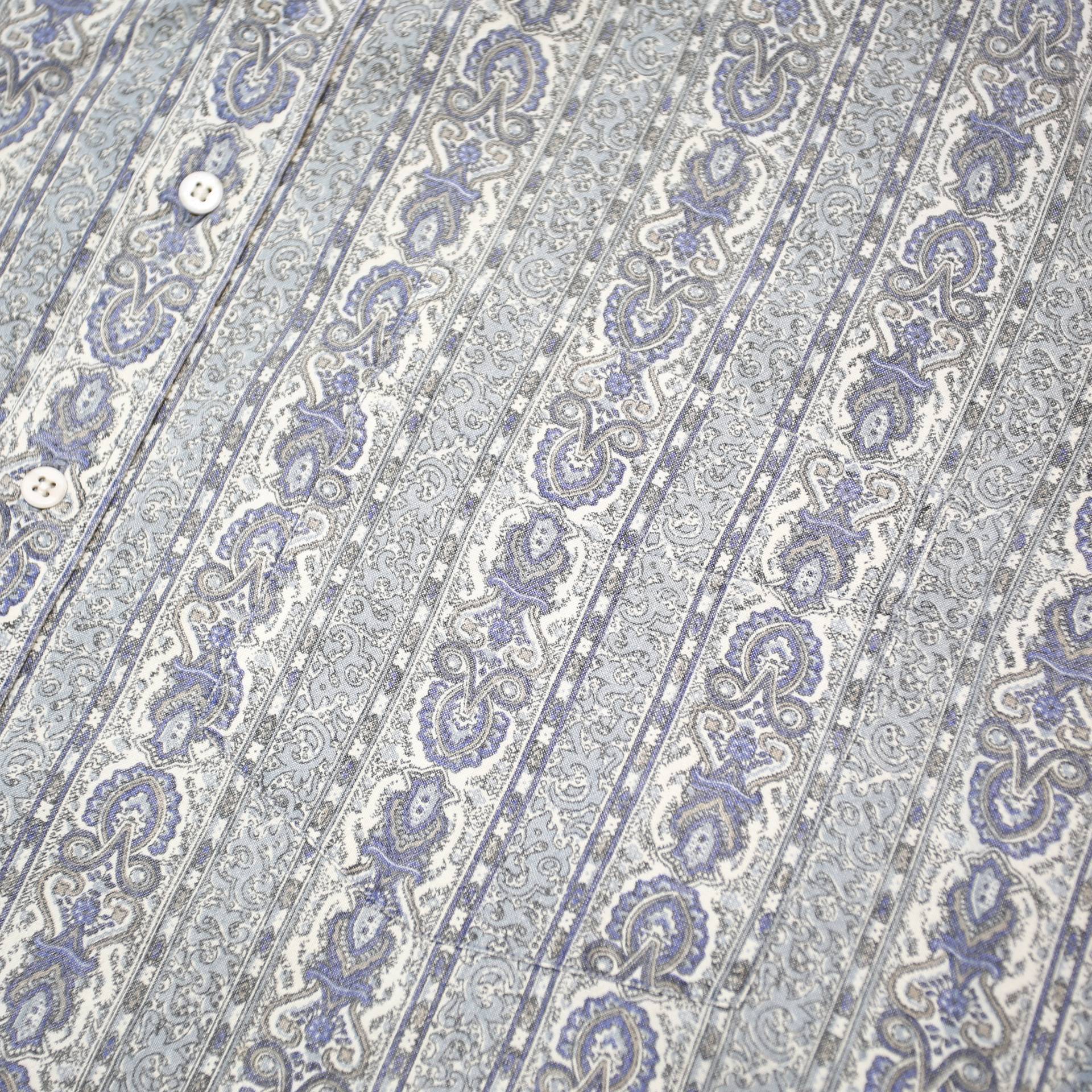 WOOLRICH Mens Blue Grey Paisley Pattern Shirt XL Long Sleeve Button Cotton