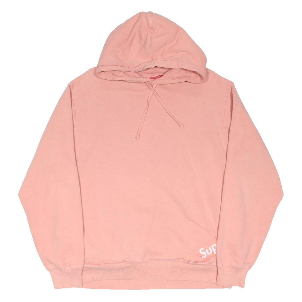 SUPREME Womens Pink Pullover Hoodie L Supreme Logo Cotton Blend Casual