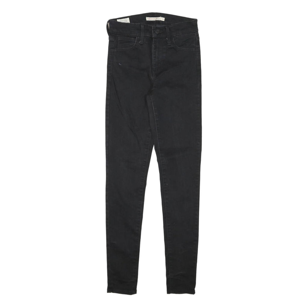 LEVI'S Womens Jeans Black Slim Skinny Denim W25 L29 720 Zip Cotton Blend