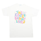 PEACOCK Mens White The Easter Bunny Lives Cotton T-Shirt L Short Sleeve Crew