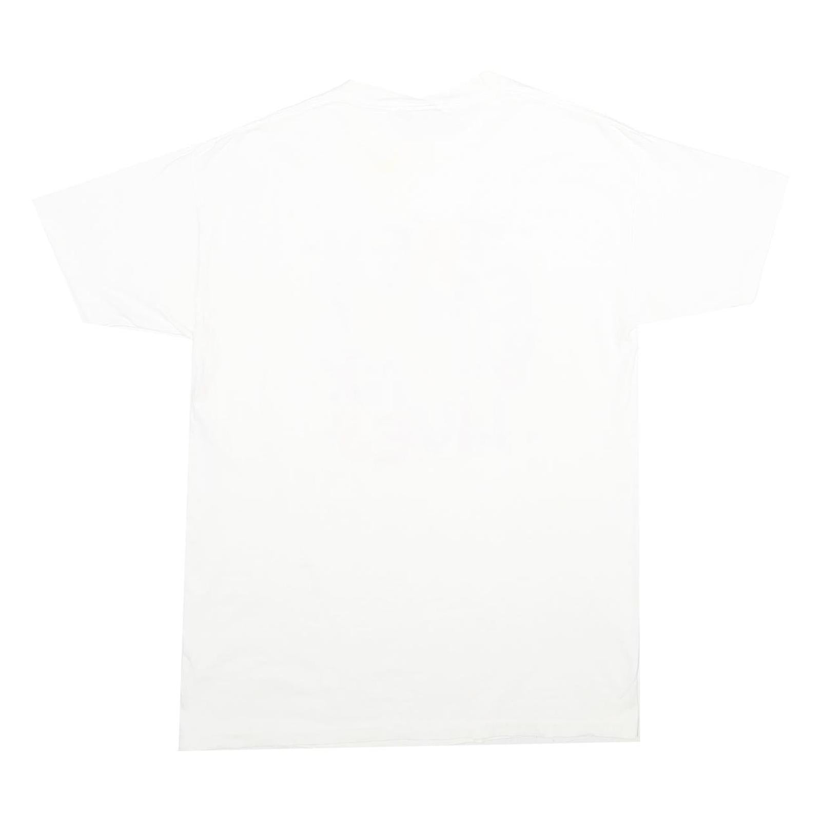 PEACOCK Mens White The Easter Bunny Lives Cotton T-Shirt L Short Sleeve Crew