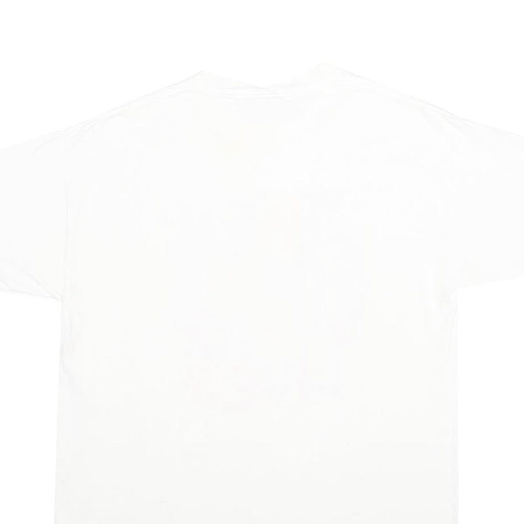 PEACOCK Mens White The Easter Bunny Lives Cotton T-Shirt L Short Sleeve Crew