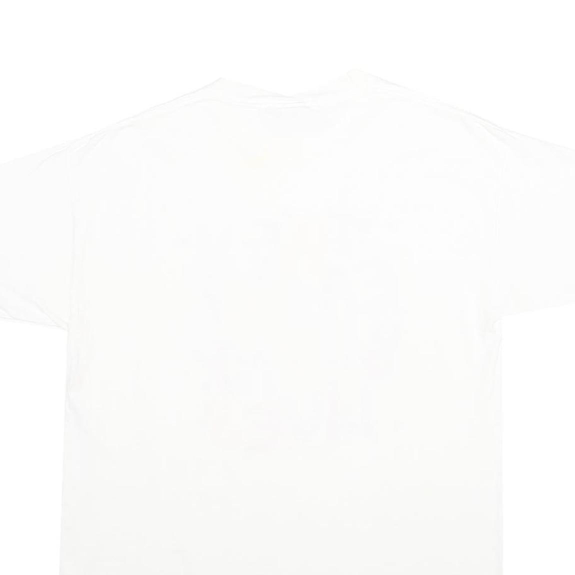 PEACOCK Mens White The Easter Bunny Lives Cotton T-Shirt L Short Sleeve Crew