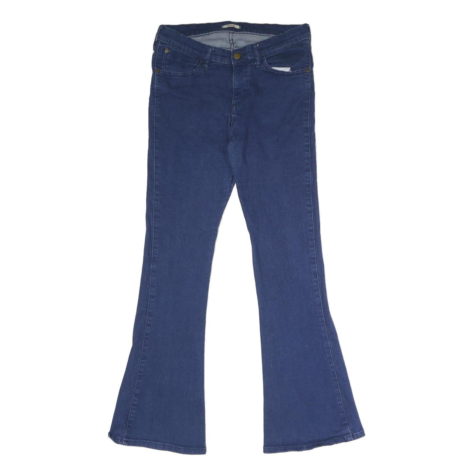 WRANGLER Womens Relaxed Flared Denim Medium W31 L32 Soft Cotton Blend Zip