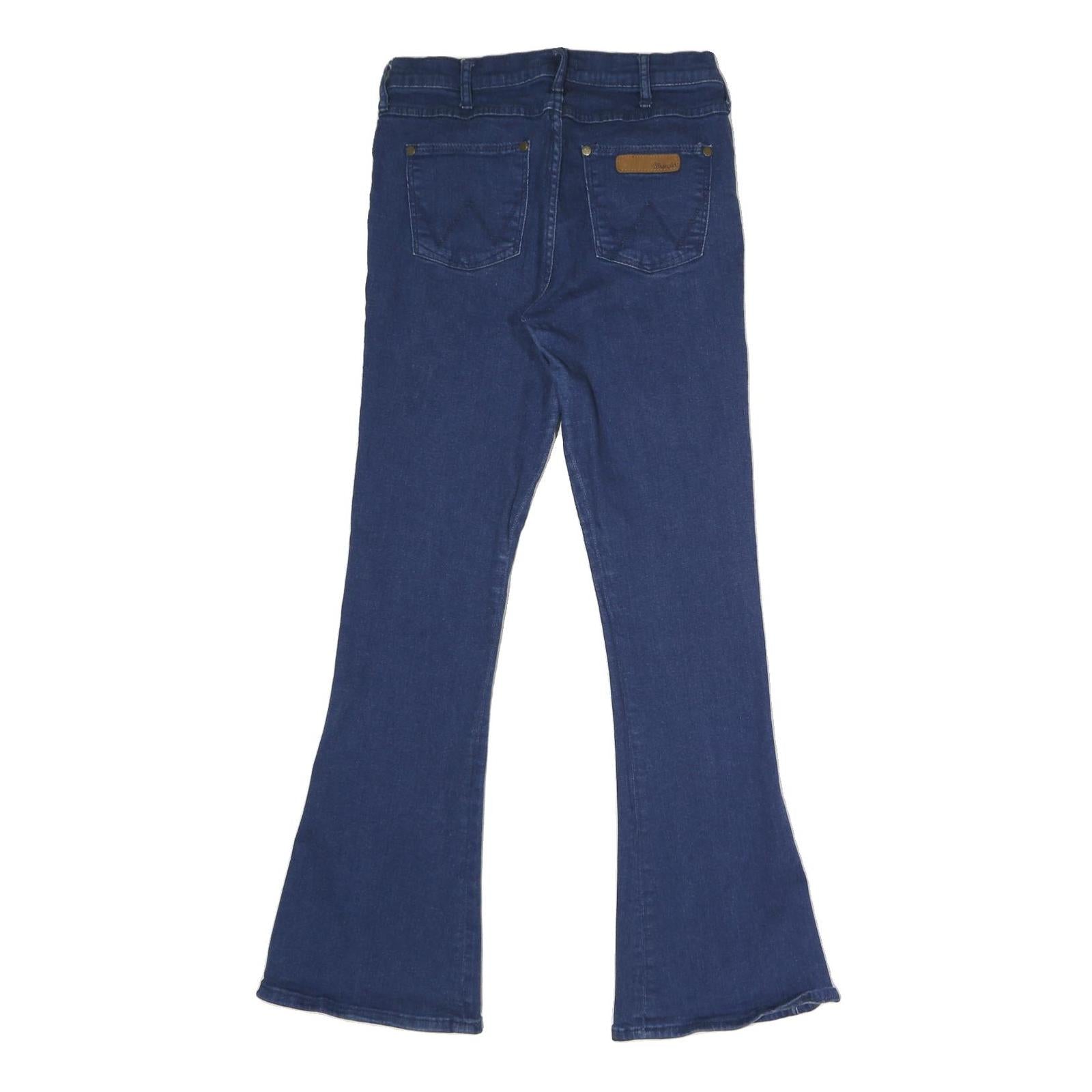 WRANGLER Womens Relaxed Flared Denim Medium W31 L32 Soft Cotton Blend Zip