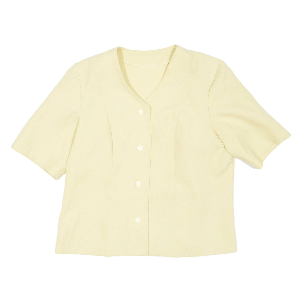 Short Sleeved Womens Blazer Coat Yellow L