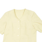 Short Sleeved Womens Blazer Coat Yellow L