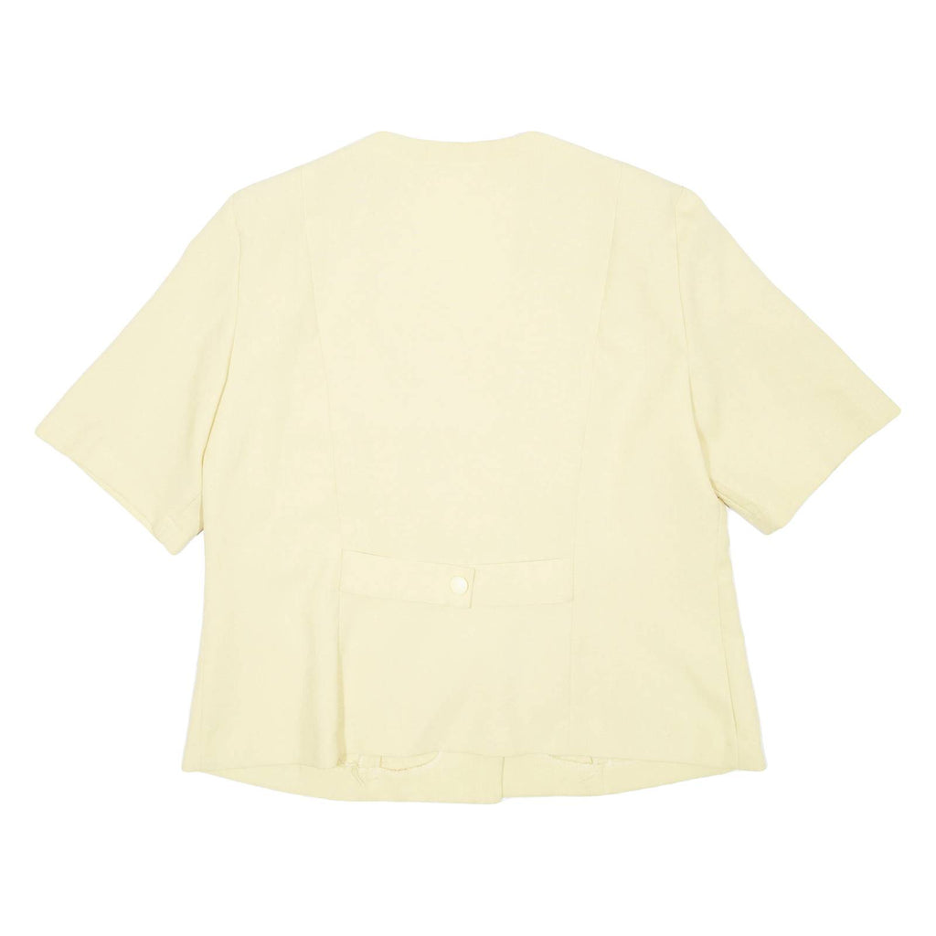 Short Sleeved Womens Blazer Coat Yellow L