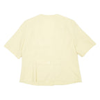 Short Sleeved Womens Blazer Coat Yellow L